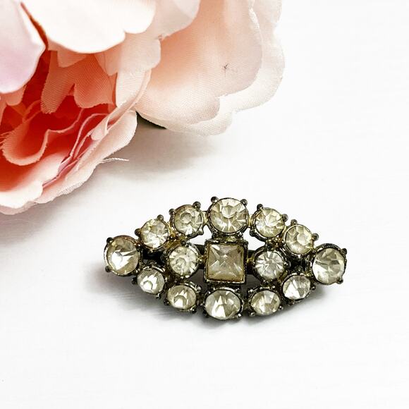 Vintage Oval Crystal Brooch - Picture 1 of 7